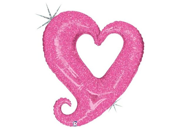 Chain Heart - Pink - 37 inch