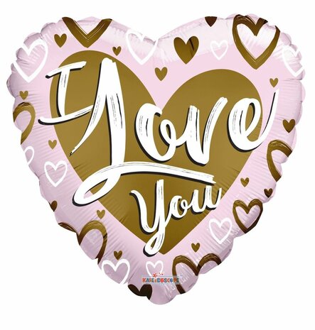 I love you gold and pink - 36 inch