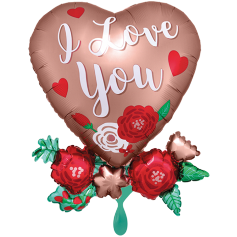 Mooideco - Valentijn - Rose I love you bloemen