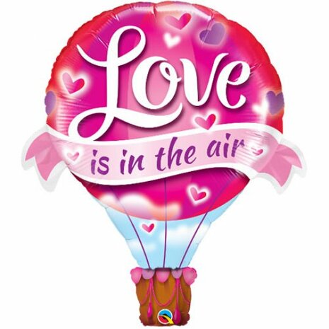 Mooideco - Valentijn - Luchtballon Love is in the air - 42 inch