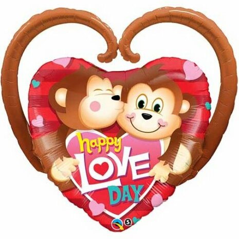 Mooideco - Valentijn - Happy Love Day Aapjes - 39 inch