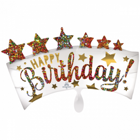 Supershape - HBD Banner satin glitter