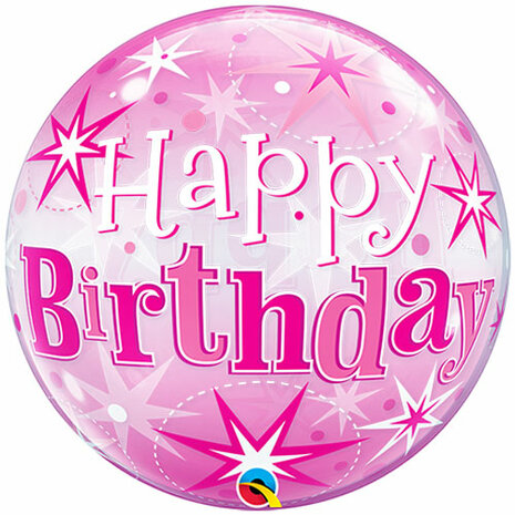 Mooideco - Happy Birthday Pink Bubble - 22 inch - Qualatex