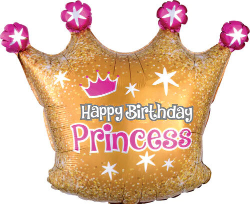 Mooideco - Happy Birthday Princess - Gouden kroon - Anagram 