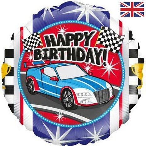 Mooideco - Sports Car Birthday - 18 inch - OaktreeUK