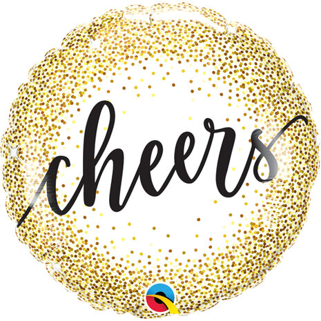 Mooideco - Cheers gold glitter dots - 18 inch - Qualatex