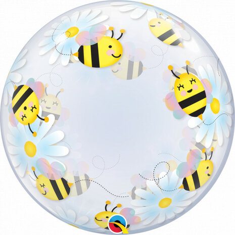 Mooideco - Sweet Bees and Daisies - Bubble - 24 inch - Qualatex 