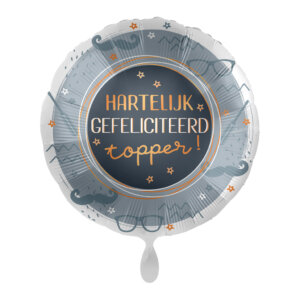 Mooideco - Hartelijk gefeliciteerd topper - 17 inch - Everloon 