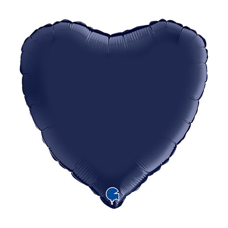 Mooideco - Heart Satin Navy Blue - 18 inch - Grabo 