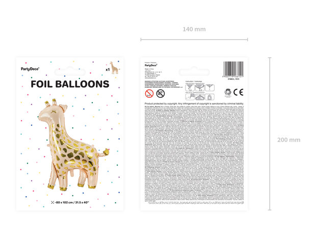 Mooideco - Giraffe folie ballon - Partydeco