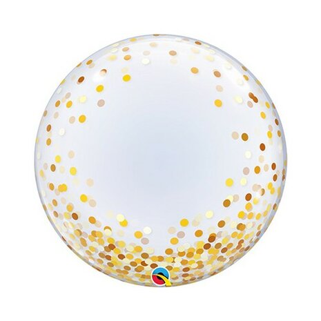 Mooideco - Gold confetti - Bubble - 24 inch - Qualatex 