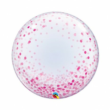 Mooideco - Pink confetti - Bubble - 24 inch - Qualatex 