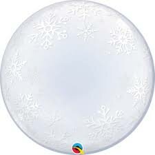 Mooideco - Frosty Snowflakes - Bubble - 24 inch - Qualatex 