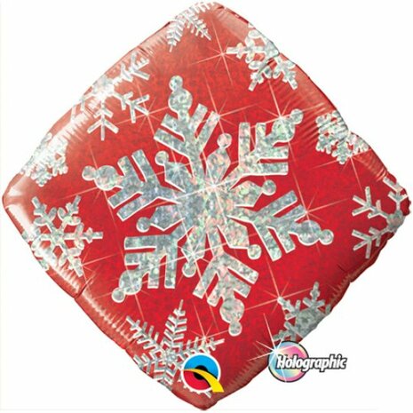 Mooideco - Snowflakes Sparkles - Red - 18 inch - Qualatex