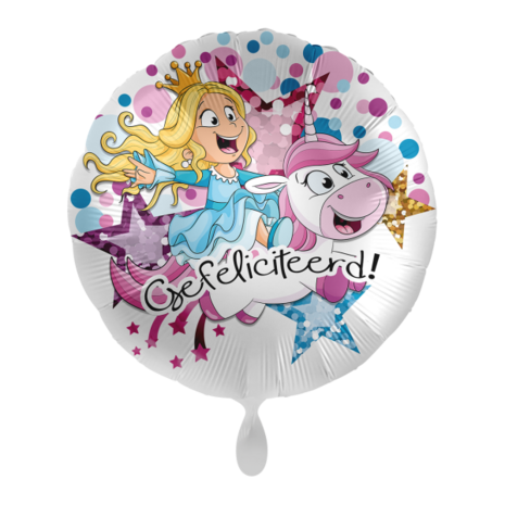 Mooideco - Gefeliciteerd Unicorn &amp; Prinses - 18 inch - everloon (1)