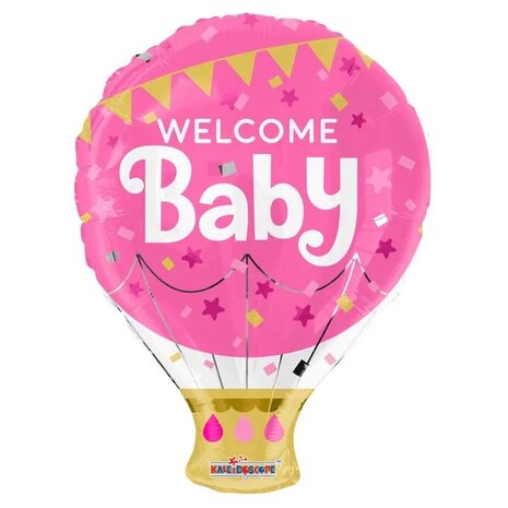 Mooideco - Welcome Baby Pink hot air balloon (18 inch) Kaleidoscope