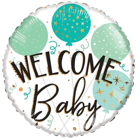 Mooideco - Welcome Baby green balloons (18 inch) Kaleidoscope