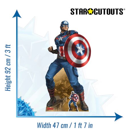 Mooideco - Cut out Marvel Avengers Captain America 92 cm