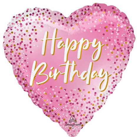 Mooideco - Pink Dots Sparkle - Happy birthday - 18 inch - Anagram (1)