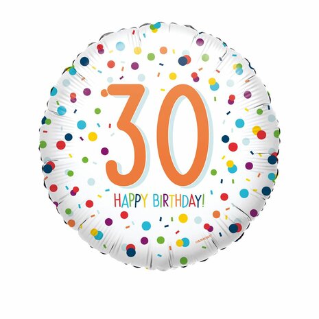 Mooideco - Confetti Birthday - Happy birthday 30 jaar - 18 inch - Anagram (1)