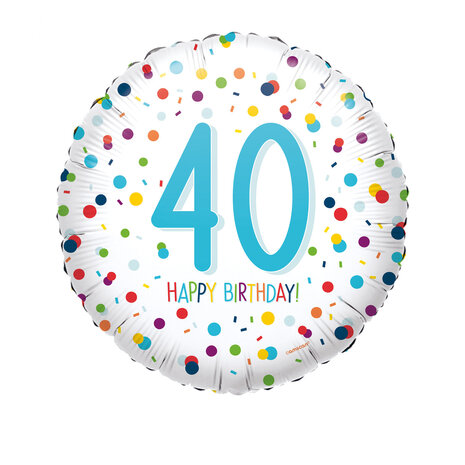 Mooideco - Confetti Birthday - Happy birthday 40 jaar - 18 inch - Anagram (1)