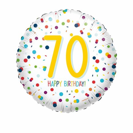 Mooideco - Confetti Birthday - Happy birthday 70 jaar - 18 inch - Anagram (1)