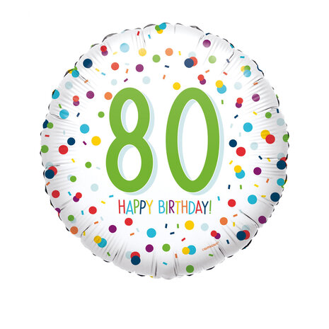 Mooideco - Confetti Birthday - Happy birthday 80 jaar - 18 inch - Anagram (1)