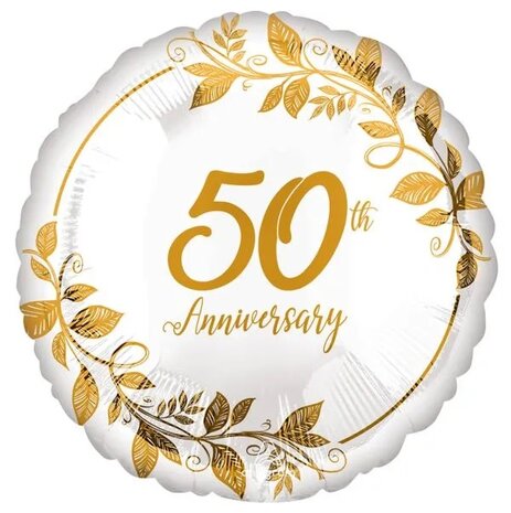 Mooideco - Happy 50th Gold Wedding Anniversary - Jubileum - 18 inch - Anagram (1)