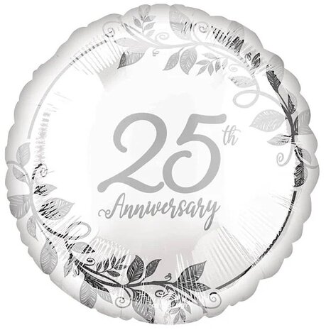 Mooideco - Happy 25th Silver Wedding Anniversary - Jubileum - 18 inch - Anagram (1)