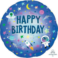 Mooideco - Outer space - Happy birthday - 18 inch - S55 Anagram (1)