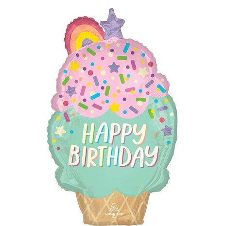 Mooideco - Ice Cream Birthday - Happy birthday - 30 inch - Anagram (1)