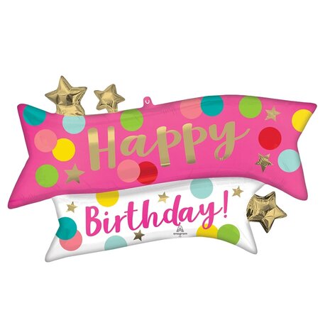 Mooideco - Pink Confetti - Happy birthday - 38 inch - Anagram (1)