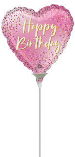 Mooideco - Pink Dots Sparkle - Happy birthday - 9 inch - Anagram (1)