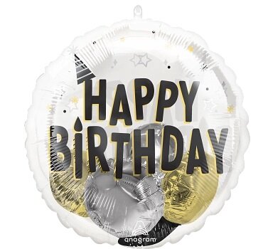 Mooideco - Insider Black Silver Gold Birthday - Happy birthday - 20 inch - P75 Anagram (1)