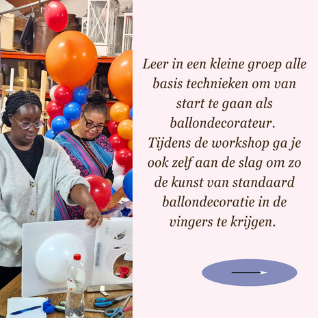 Workshop Balloon Basics - 22 Februari - 10:00 / 16:30