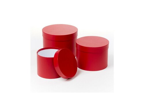 Hat Boxes - Red - Set van 3