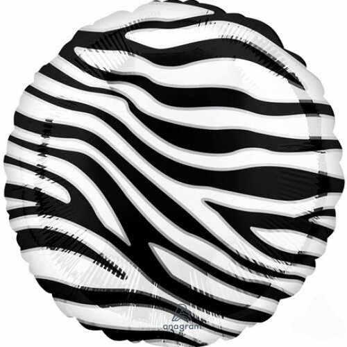 Folieballon rond - 18inch   Dierenprint - Zebra