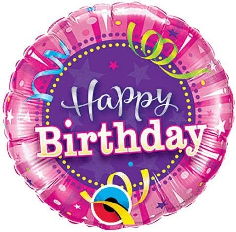 Happy Birthday - Hot Pink - 9 inch - Qualatex (1)