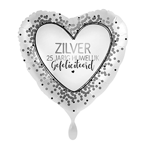 Zilver 25 jarig huwelijk gefeliciteerd - 18 inch - Everloon (1)