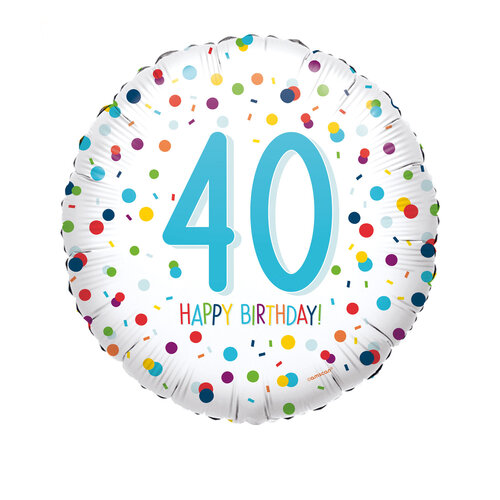 Confetti Birthday - Happy birthday 40 jaar - 18 inch - S40 Anagram (1)