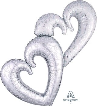 Interlocking hearts Wit/Zilver - 53 inch - P70 Anagram (1)